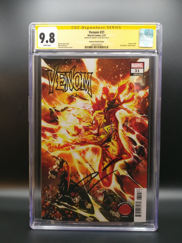 Venom #31 (Herrera variant cover, signed by Donny Cates), CGC 9.8